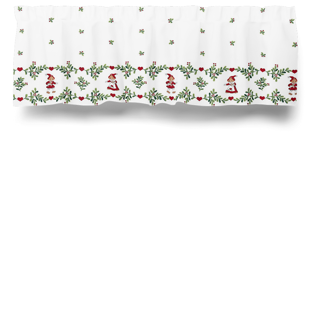 Hjärtans jul vit gardinkappa metervara