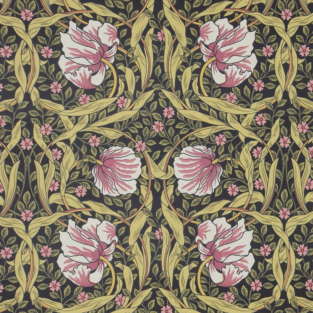 Grace rosa-grön tyg - Klassisk blommig Arts and Crafts design