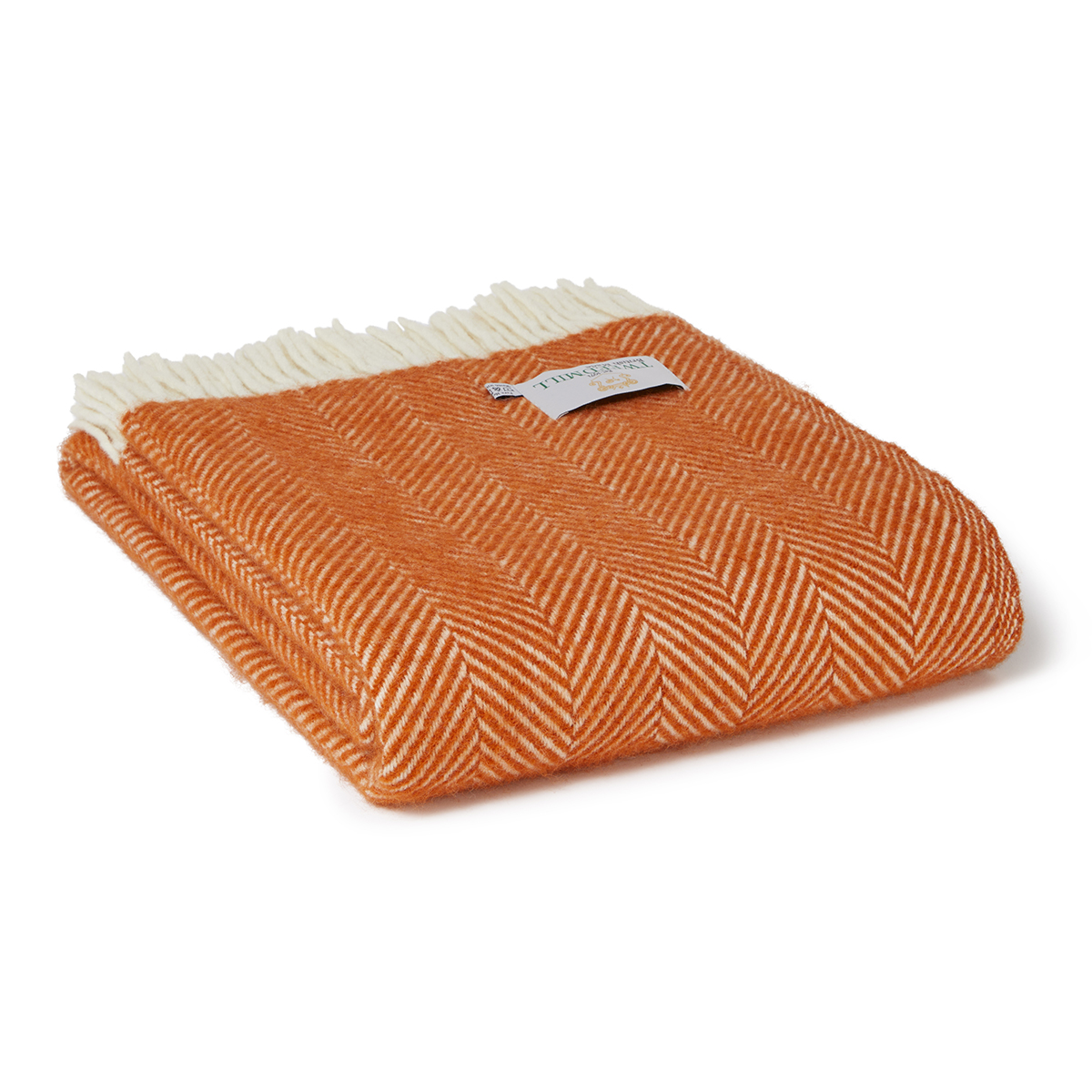 Ullpläd Fishbone Cinnamon, 100% Ull, 150x183 cm