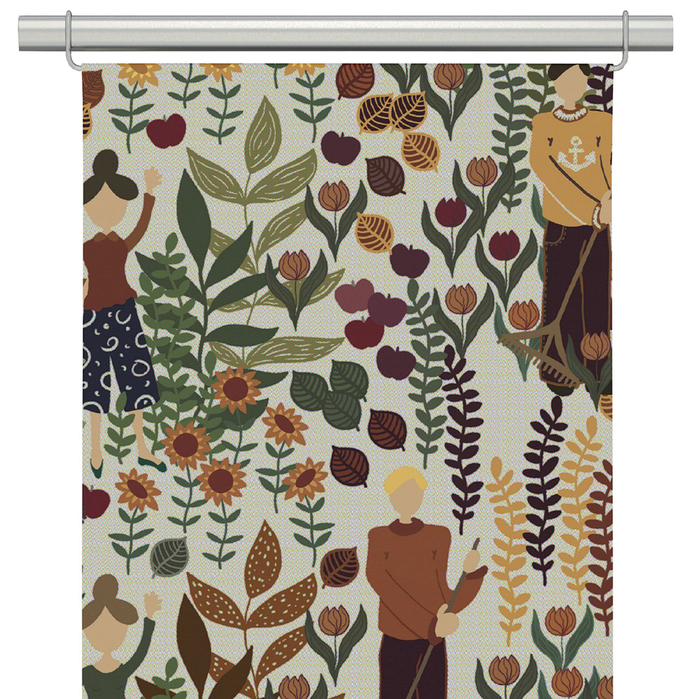 Trädgård rost-beige panelgardiner