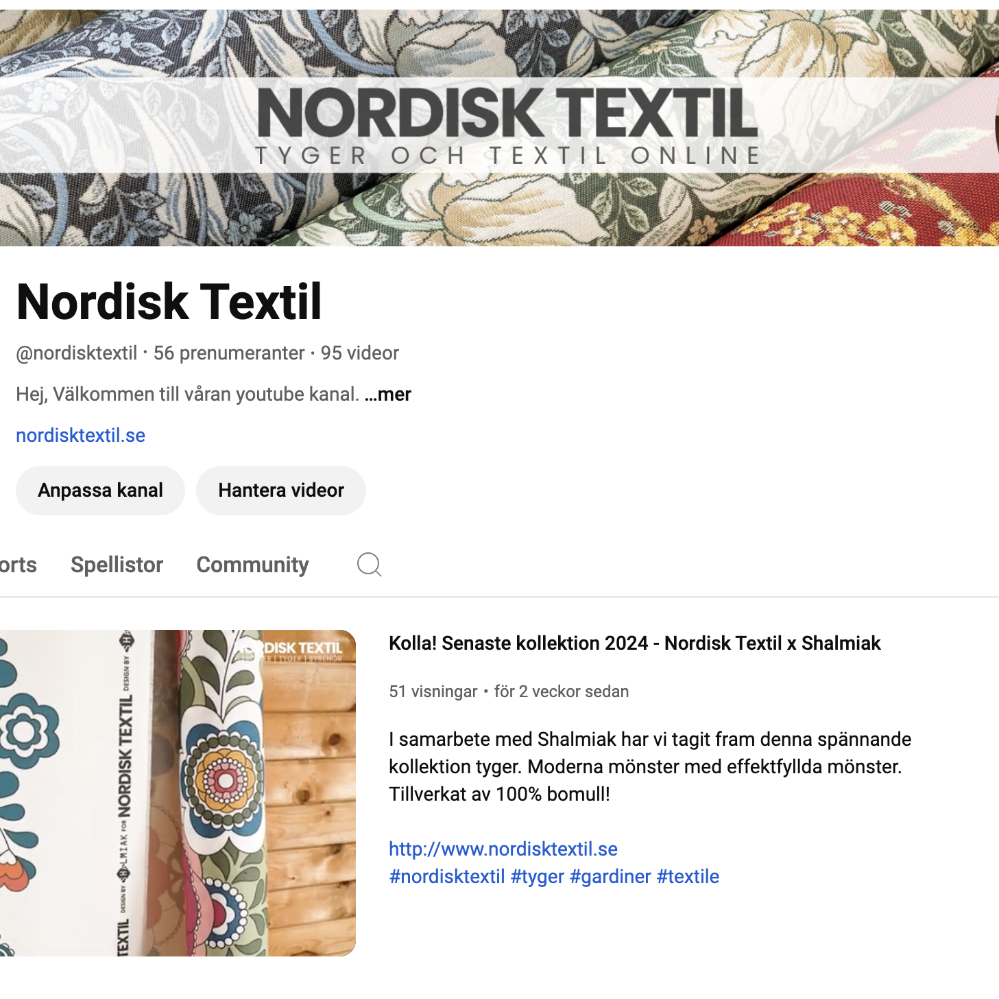 NORDISK TEXTIL PÅ YOUTUBE