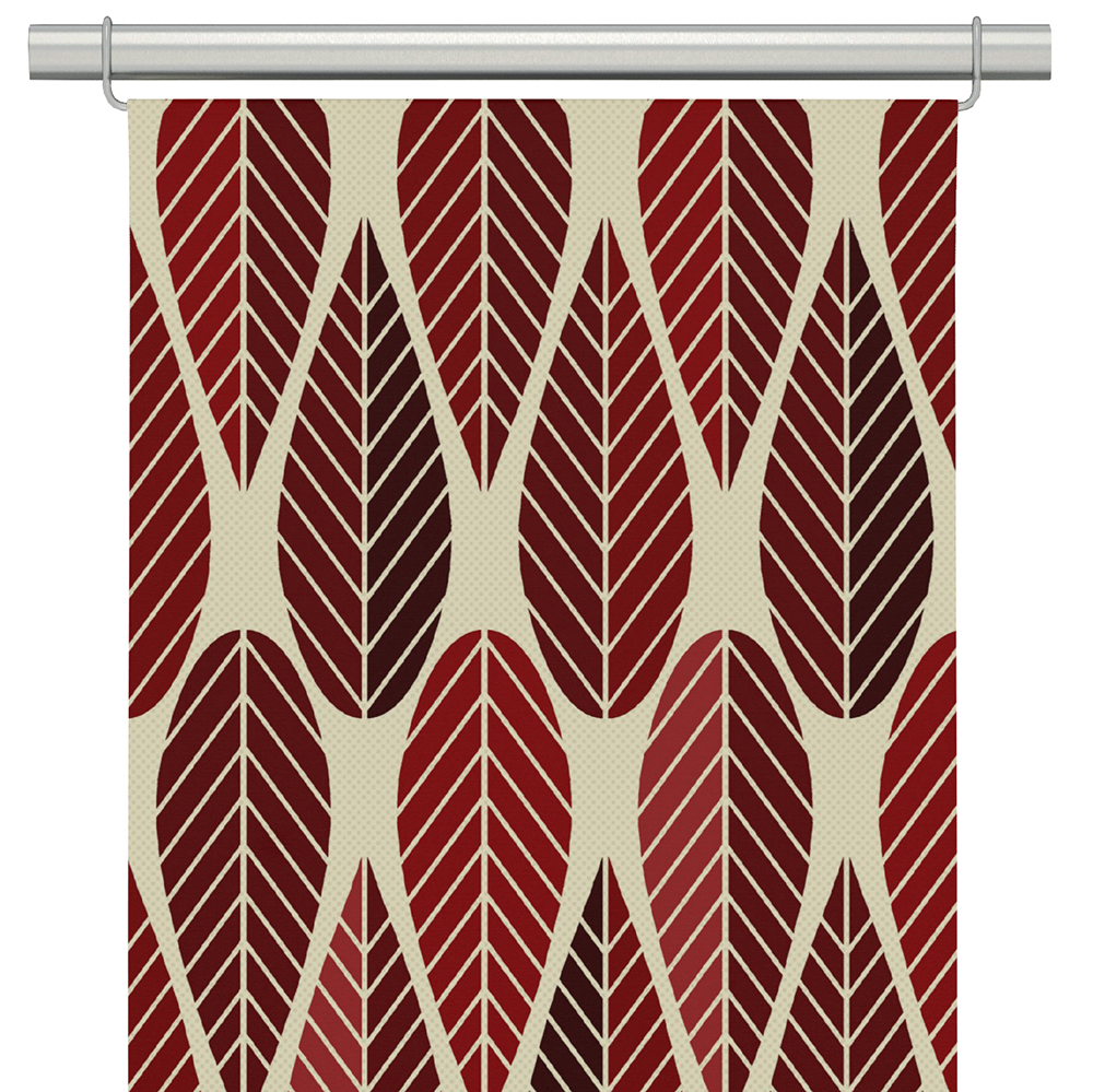 Blader Culla Röd Panelgardiner 2-pack | Nordisk Textil