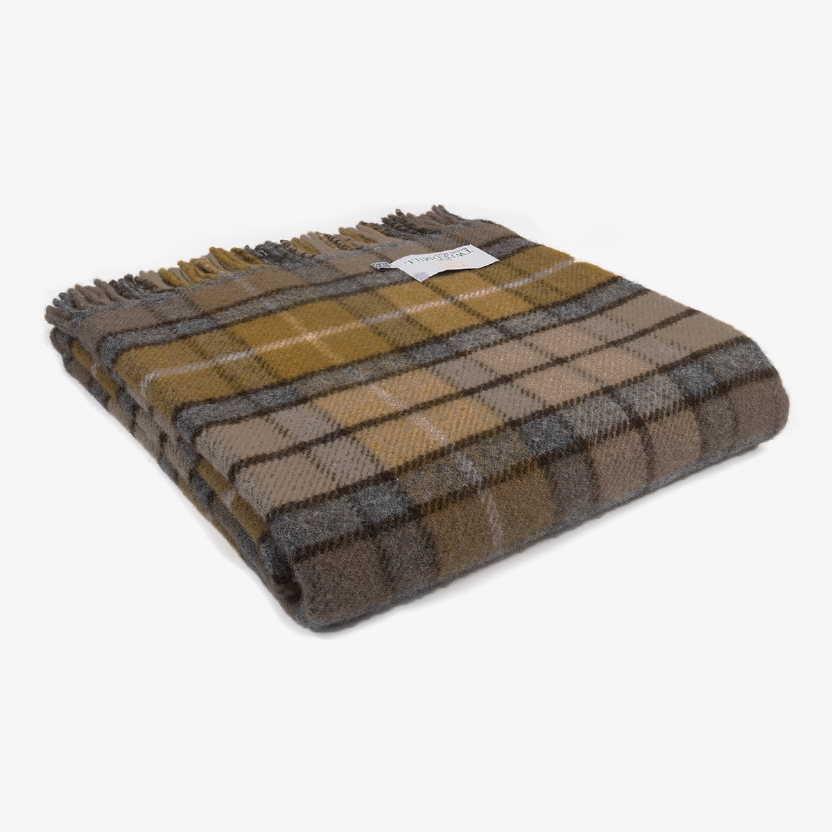 Skotskrutig ullpläd Natural Buchanan, 100% Ull, 150x183 cm