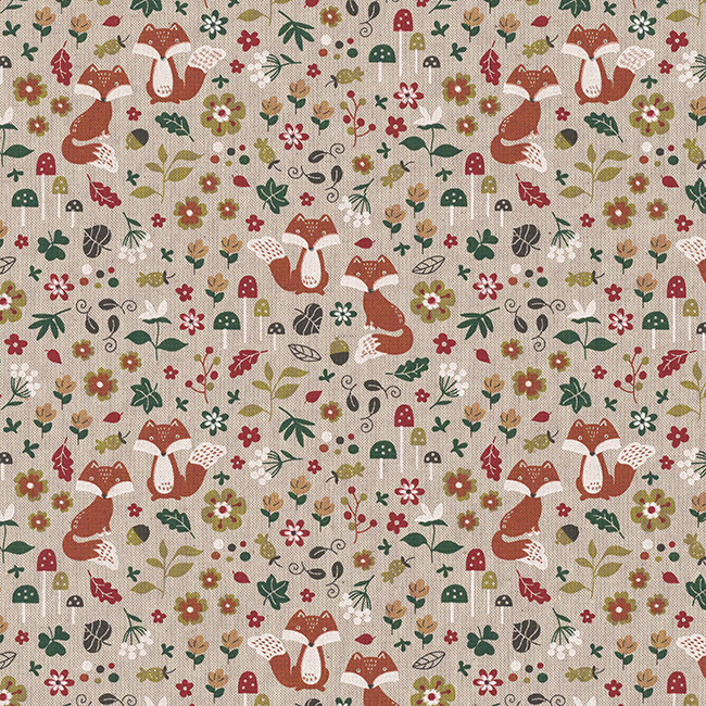 Woodland fox autumn tyg
