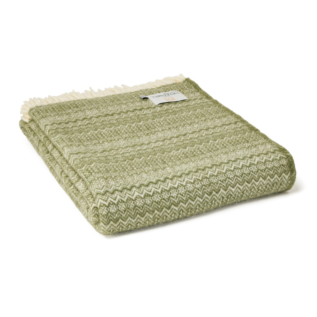 Ullpläd Tweedmill - Lifestyle Fair Isle Sage 100% Ull, 150 x 200 cm