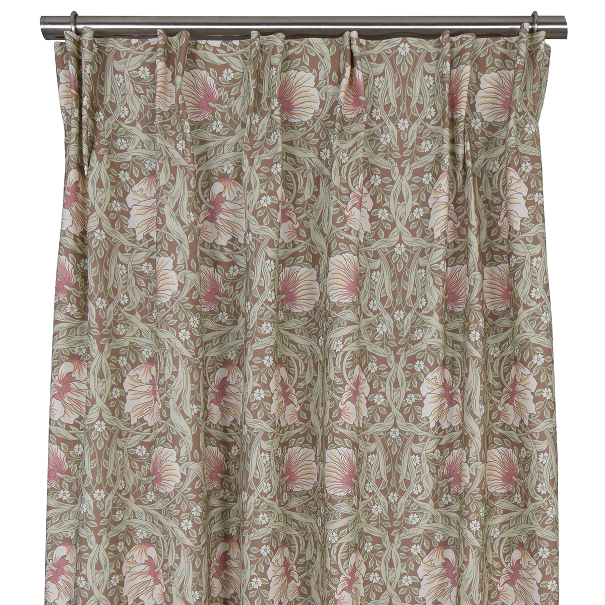 Grace brun gardiner - Klassisk blommig Arts and Crafts design (255cm)
