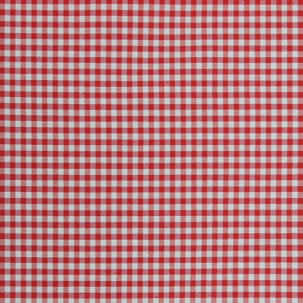Gingham röd smårutigt tyg