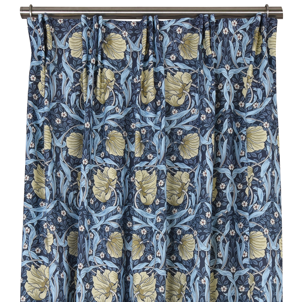 Grace blå gardiner - Klassisk blommig Arts and Crafts design (255cm)