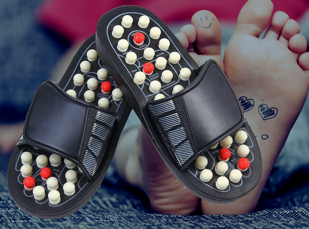 ACWOO Pantofole Massaggianti, Scarpe da Massaggio, Ciabatte Riflessologia Plantare, Pantofole per Agopressione Allevia la Fascite Plantare, Dolore Plantare ai Piedi, Sollievo Dallo Stress (42-43