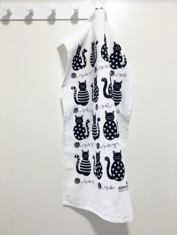 Gästhandduk med kattmotiv AnnEko