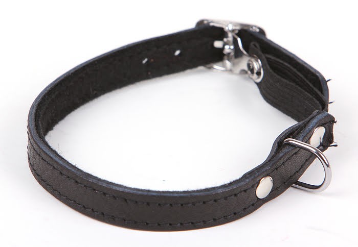 Katthalsband mjukt läder, svart