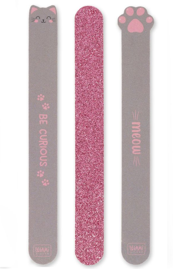 Nagelfil 3-pack, stor, kattmotiv