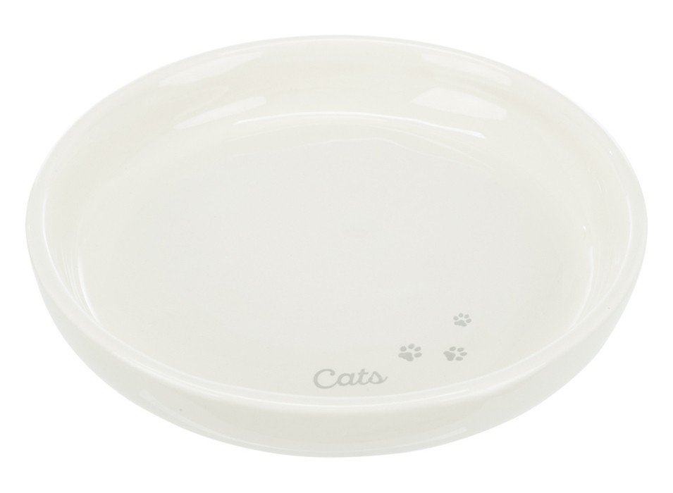 Kattmatskål keramik XL låg kant Cremevit