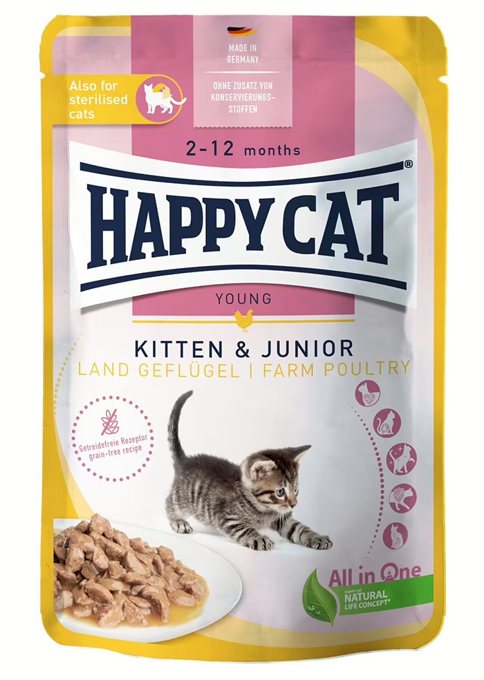 HappyCat Kitten, fågel i sås 85g