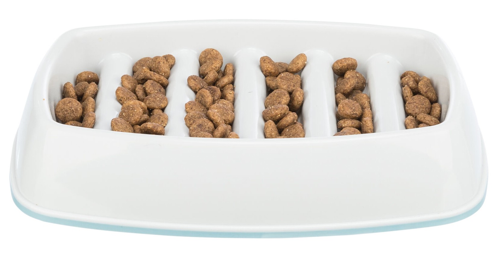 Slow feed kattmatskål vit rektangulär