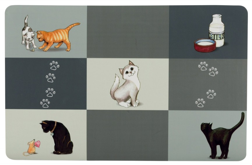 Trixie Patchwork Cat skålunderlägg - L 44 × B 28 cm