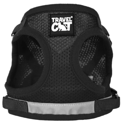 Travelcat kattsele med koppel Svart (Medium)