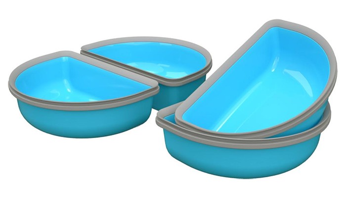 Surefeed delad skål blå, 4st