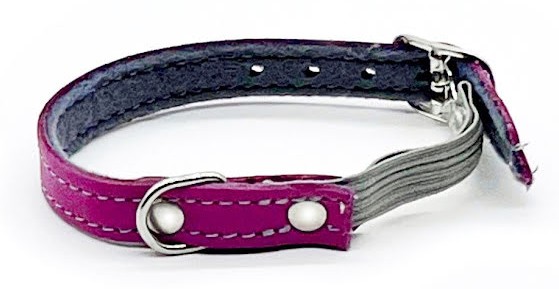 Katthalsband kattunge läder lila