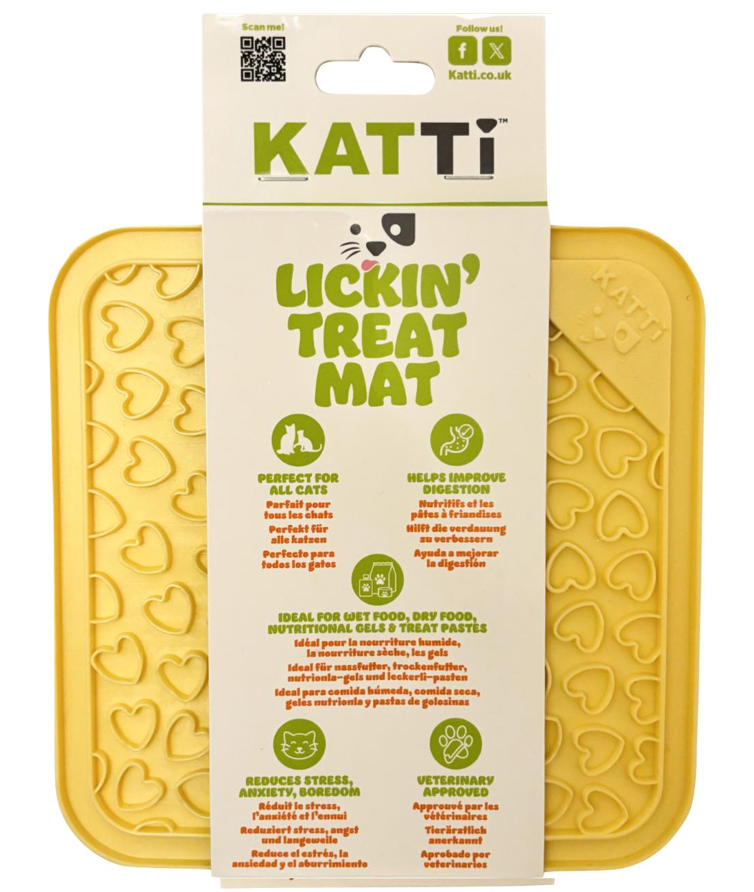 Katti fodermatta gula hjärtan