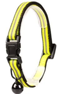Katthalsband med reflex Gul