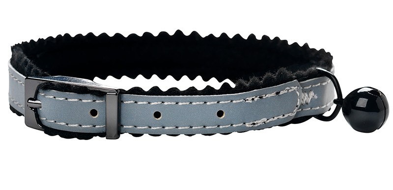 Katthalsband reflex fleecefoder svart