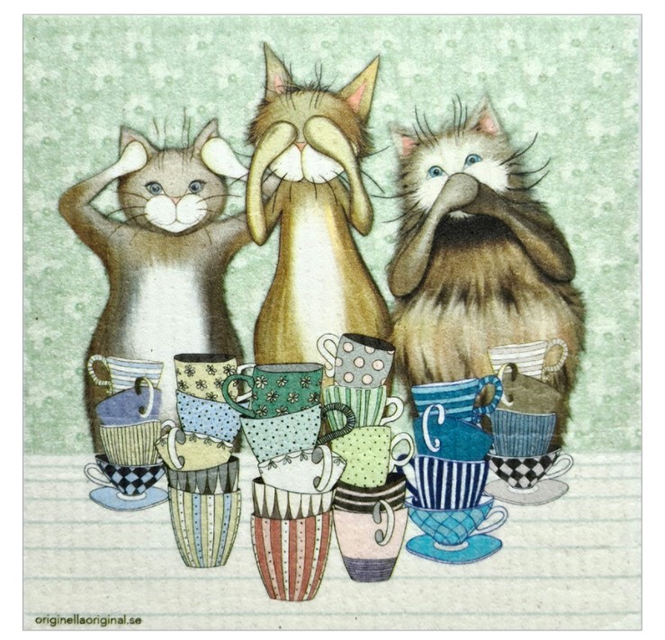 Disktrasa med kattmotiv Fikakatt
