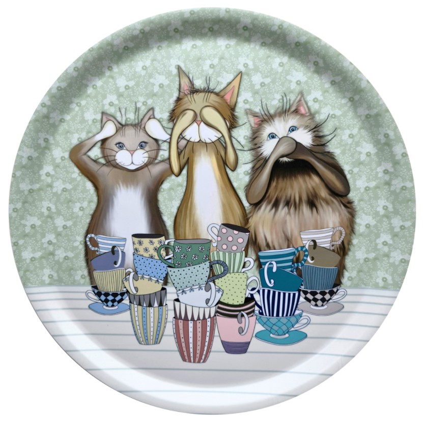 Bricka Fikakatt (stor rund)