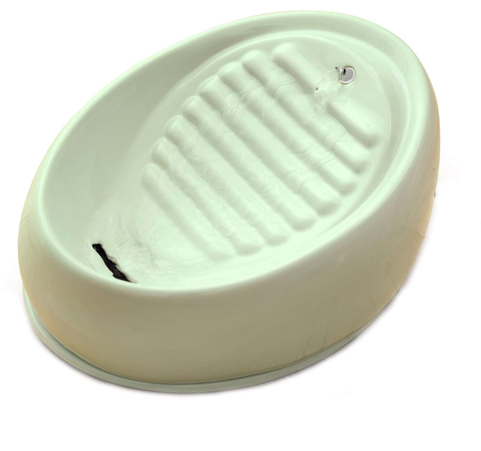 Lucky-Kitty keramik vattenfontän pastellgrön