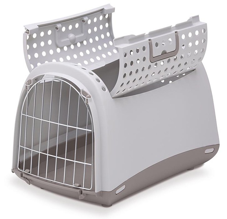 Transportbur open ljusgrå