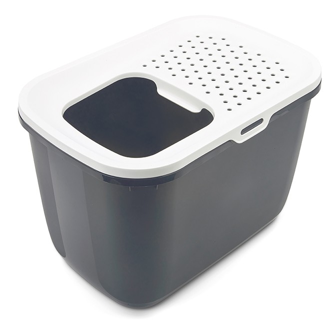 Kattlåda HOPIN grey - white