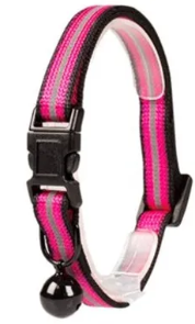 Katthalsband med reflex Rosa