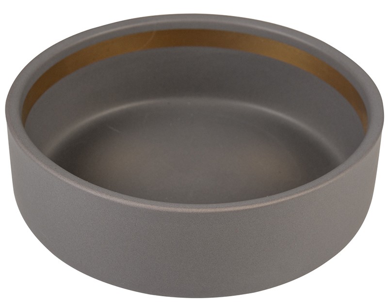 Kattmatskål stengods grå