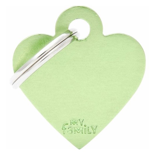 Id-bricka grönt hjärta med gravyr