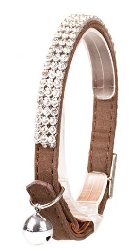 Katthalsband BlingBling Chokladbrun