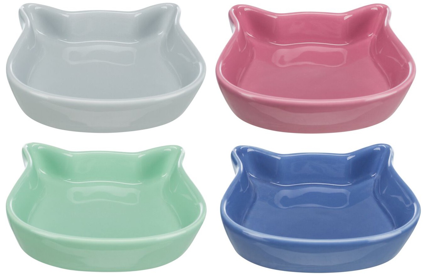 Kattmatskål keramik siluett (Grå)