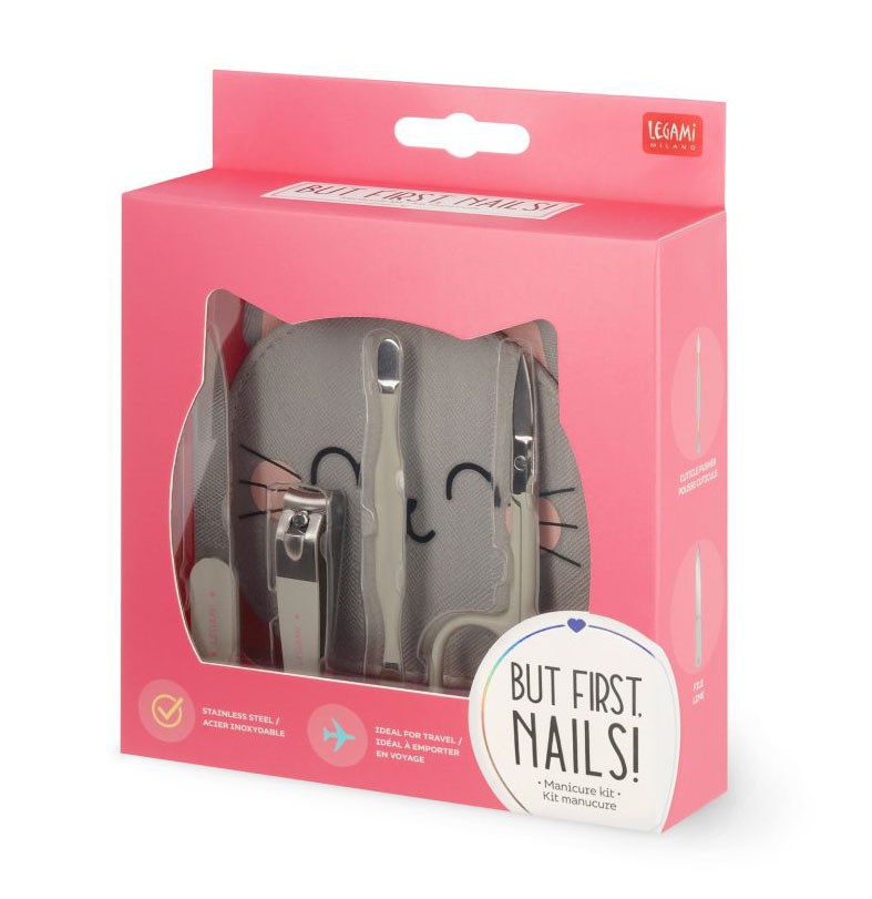 Manikyrkit naglar - med kattmotiv