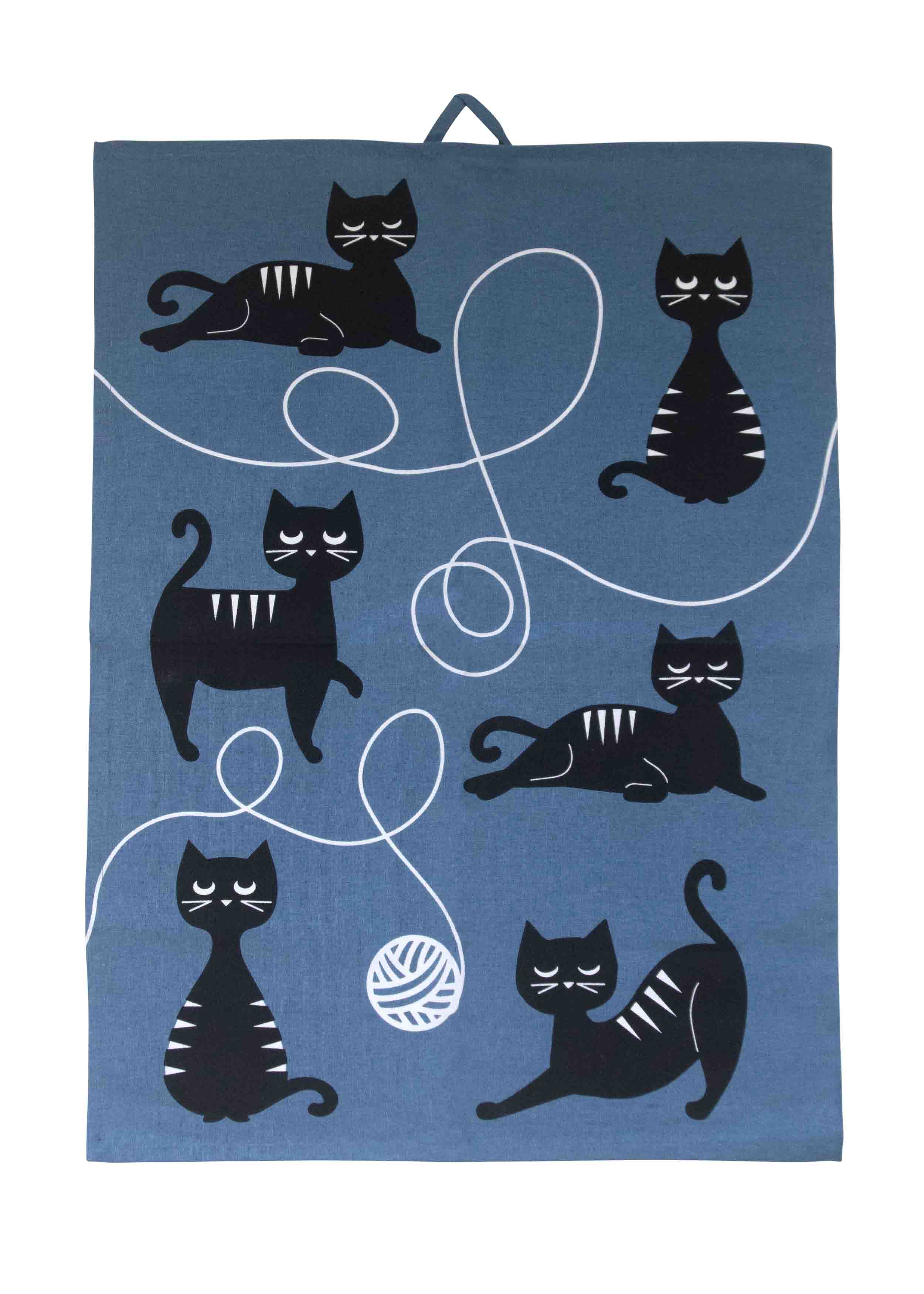 Kökshandduk Kattfamiljen kattmotiv