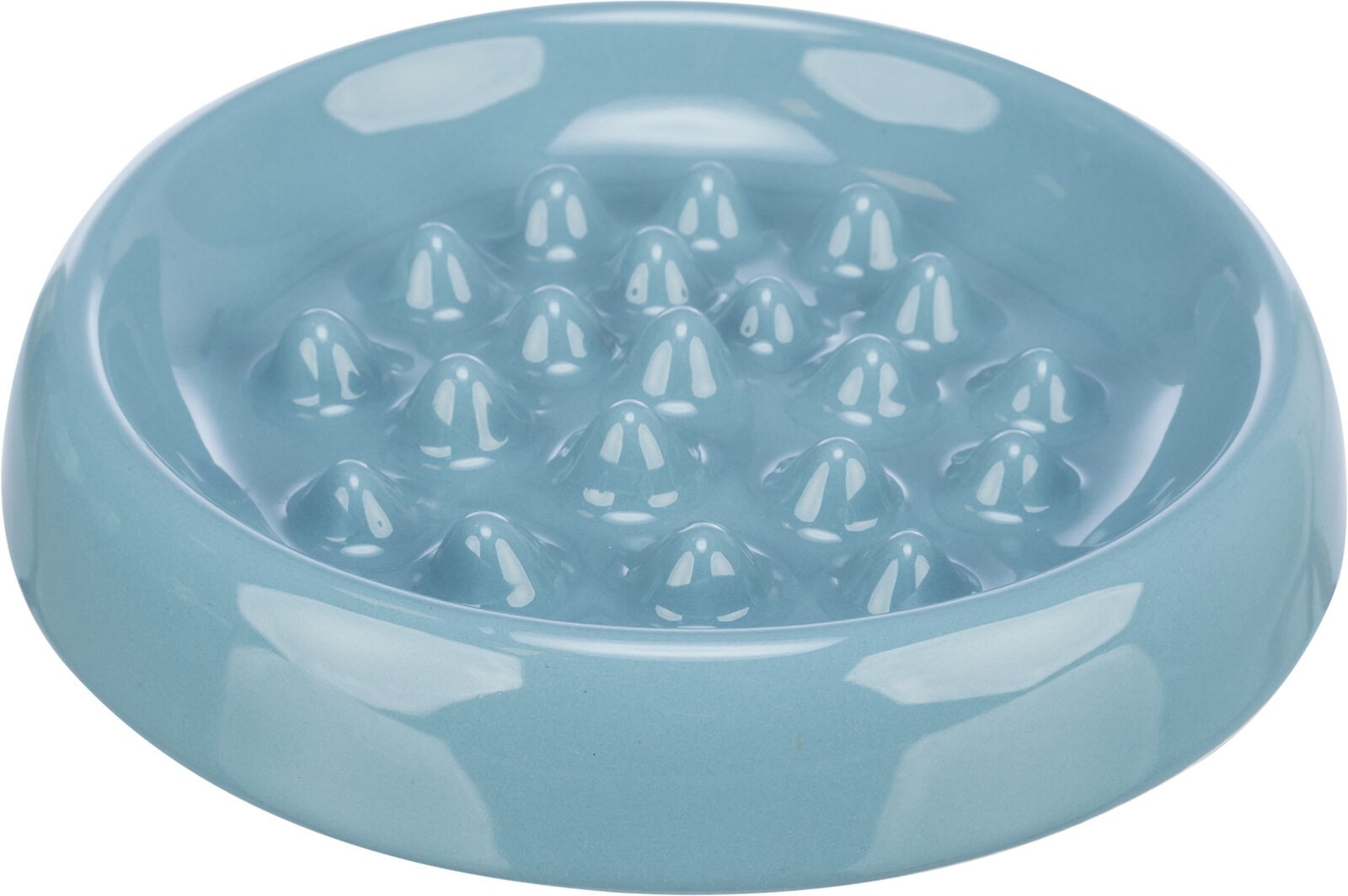 Slow feed kattmatskål med piggar Petrol