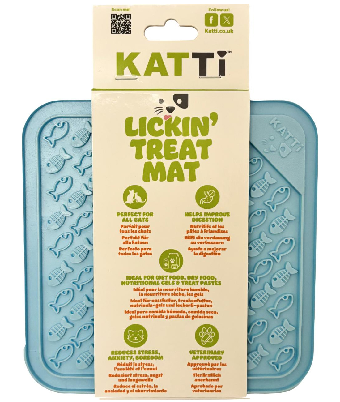 Katti fodermatta blå fiskar