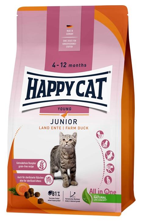 HappyCat Kitten GrainFree, anka, 4 kg