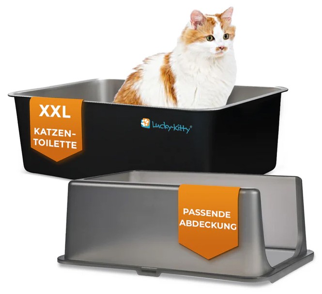 Kattlåda rostfritt stål med kant, matt svart