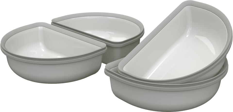 Surefeed delad skål grå, 4st