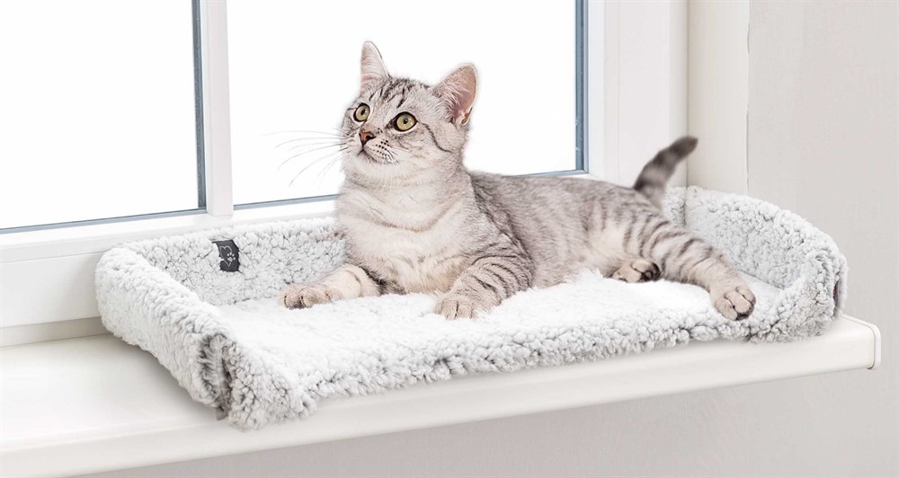 Calida liggmatta för fönsterbänk till Katt - Vit