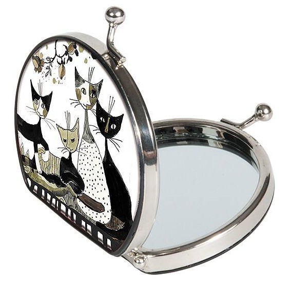 Sminkspegel tygklädd Rosina W "Sepia"