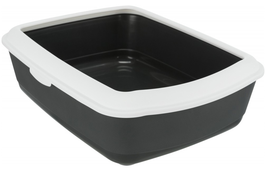 Trixie Classic Kattlåda med kant Mörkgrå & Vit