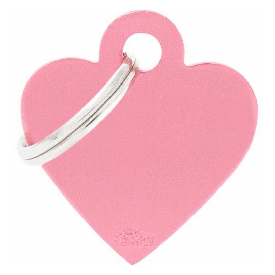 Id-bricka hjärta rosa med gravyr