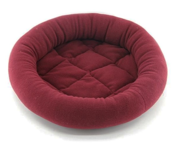 Kattbädd vinröd, rundbädd