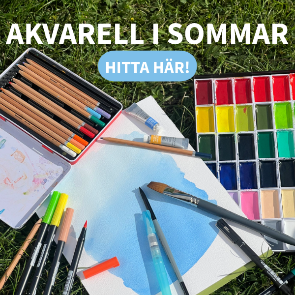Måla med akvarell i sommar - penslar, block, akvarell, akvarellpennor och akvarelltusch