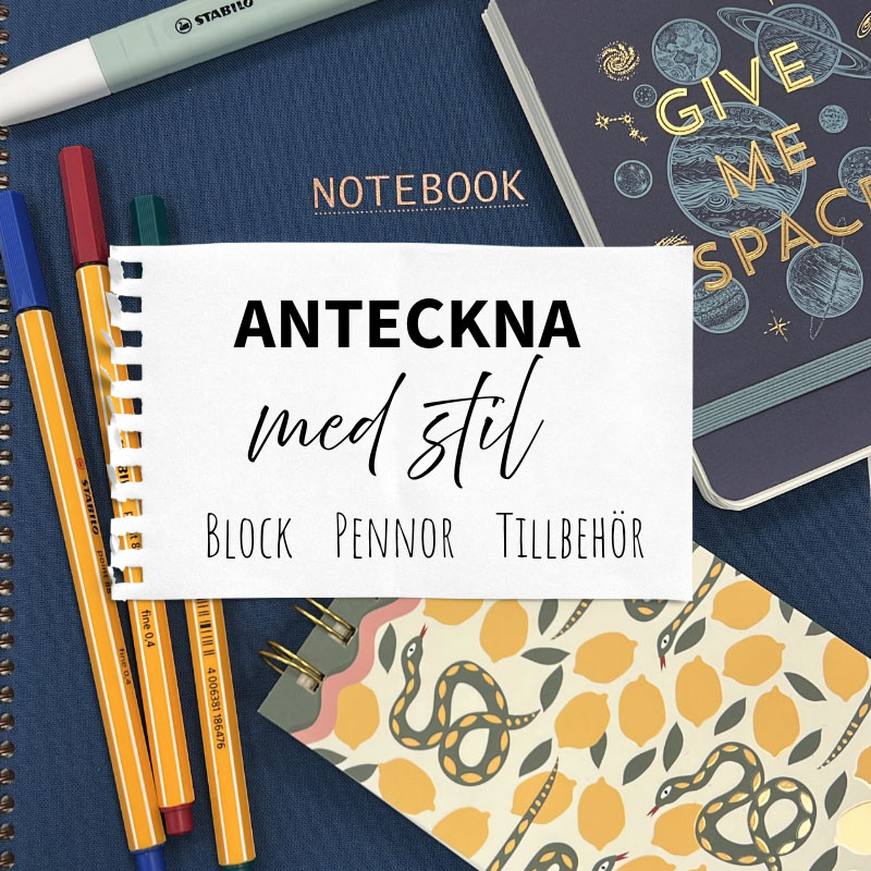Anteckna med stil med block, pennor och highlightpennor